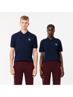 Lacoste - Blue Classic Fit Signature Print Polo T-Shirt