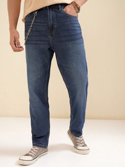 HIGHLANDER - Blue Relaxed Fit Solid Jeans