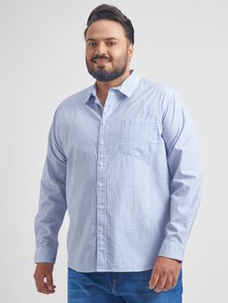 HIGHLANDER - Blue Checks Slim Fit Casual Shirt