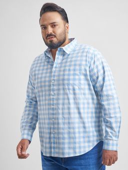 HIGHLANDER - Blue Checks Slim Fit Casual Shirt