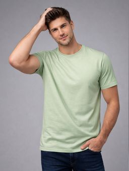 Glito - Green Casual Cotton Round Neck T-Shirt