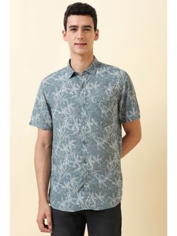 Allen Solly - Men Grey Print Half Sleeves Casual Shirt