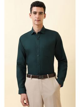 Allen Solly - Men Green Solid Full Sleeves Formal Shirt