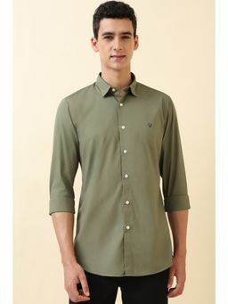 Allen Solly - Men Olive Solid Full Sleeves Casual Shirt