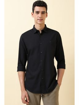 Allen Solly - Men Black Solid Full Sleeves Casual Shirt