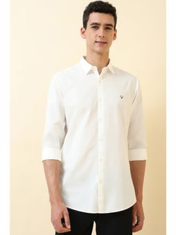 Allen Solly - Men White Solid Full Sleeves Casual Shirt