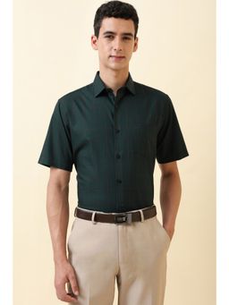Allen Solly - Men Green Check Half Sleeves Formal Shirt
