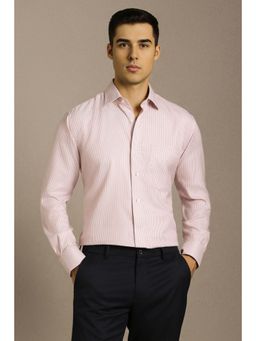 Louis Philippe - Men Pink Full Sleeves Formal Shirt