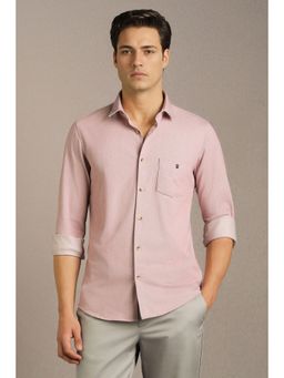 Louis Philippe - Men Pink Textured Full Sleeves Casual Shirt