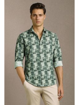 Louis Philippe - Men Green Full Sleeves Casual Shirt