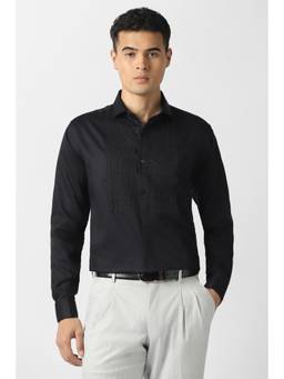 Van Heusen - Men Black Embellished Full Sleeves Party Casual Shirt