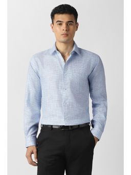 Van Heusen - Men Light Blue Full Sleeves Formal Shirt