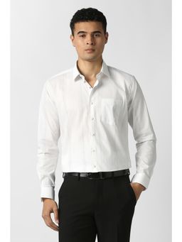 Van Heusen - Men White Stripe Full Sleeves Formal Shirt