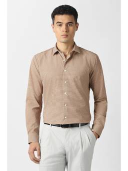 Van Heusen - Men Beige Full Sleeves Formal Shirt