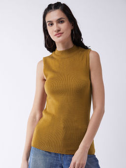 RVK - Women Mustard Yellow Solid Pullover Sweater