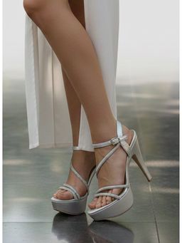 LYDC LONDON - Ultra-Comfort Silver Party Heels