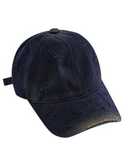 Drunken - Unisex Canvas Textured Adjustable Cap - Navy Blue