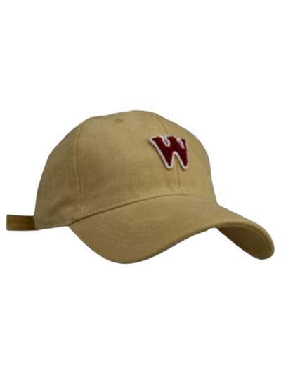 Unisex Canvas Embroidered Adjustable Cap - Beige