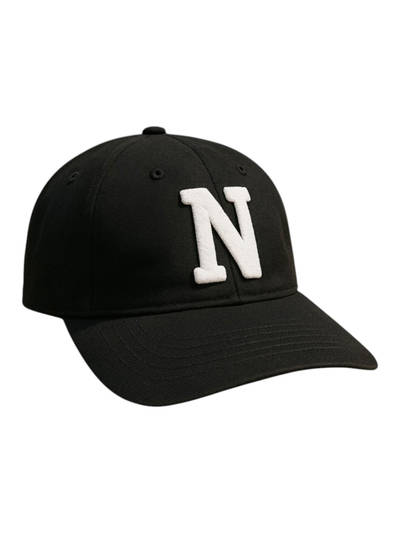 Unisex Canvas Embroidered Adjustable Cap - Black