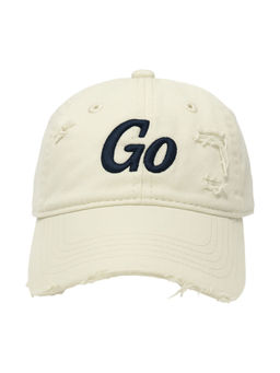 Drunken - Unisex Canvas Embroidered Adjustable Cap - Off White