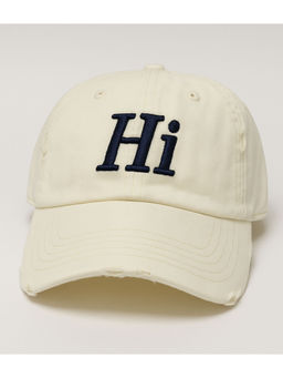 Drunken - Unisex Canvas Embroidered Adjustable Cap - Off White