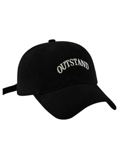 Unisex Canvas Embroidered Adjustable Cap - Black