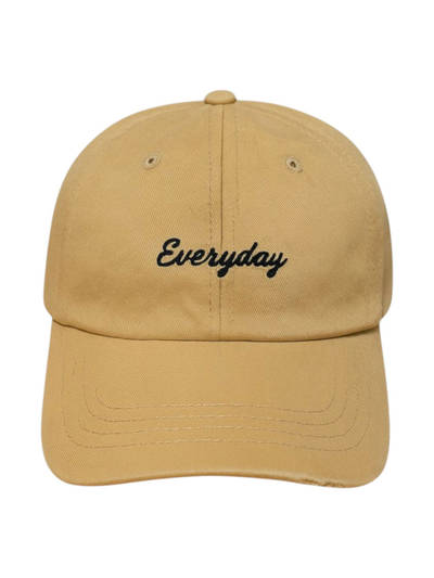 Unisex Canvas Embroidered Adjustable Cap - Brown