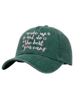 Drunken - Unisex Canvas Embroidered Adjustable Cap - Green