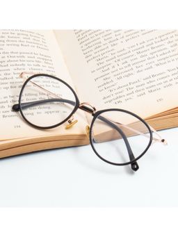 TED SMITH - Unisex Gold & Black Metal Full Rim Round Frames