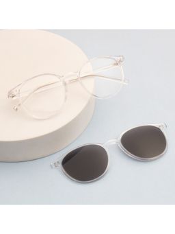 TED SMITH - Unisex Crystal Round Frames Clip On Sunglass With Polarized Lens