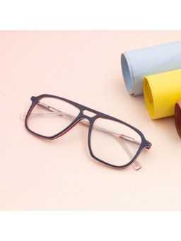 TED SMITH - Unisex Colourblocked 100% Acetate Full Rim Aviator Frames Blue