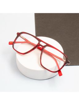 TED SMITH - Unisex 100% Acetate Full Rim Aviator Frames Red