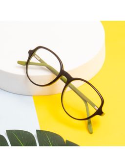 TED SMITH - Women 100% Acetate Full Rim Round Frames Brown