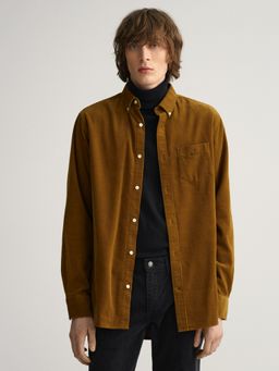 GANT - Men Brown Solid Regular Fit Shirt