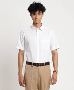 Turtle - Men Cotton Regular Fit White Solid Formal Shirt