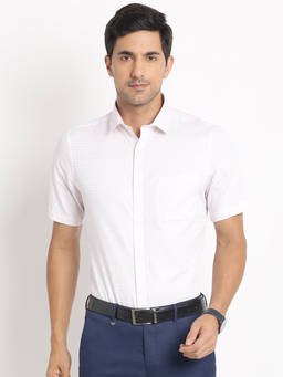 Turtle - Men Cotton Regular Fit Pink Checkered Formal Shirt
