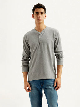 Levi's - Mens Solid Henley Neck T-Shirt