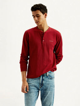 Levi's - Mens Solid Henley Neck T-Shirt