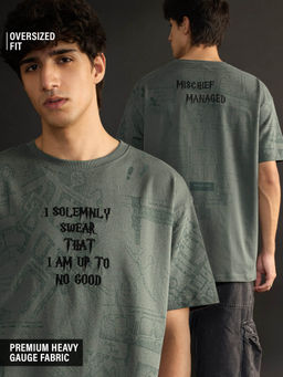 The Souled Store - Official Harry Potter: Mischief Managed Men Oversized T-Shirts