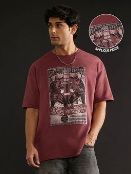 The Souled Store - Official Marvel: Deadpool Double Trouble Men Oversized T-Shirts