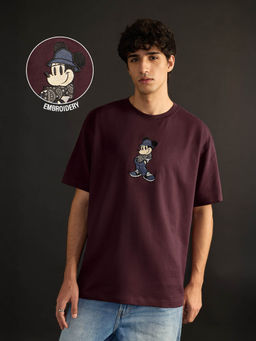 The Souled Store - Official Mickey Mouse: Applique Mickey Men Oversized T-Shirts