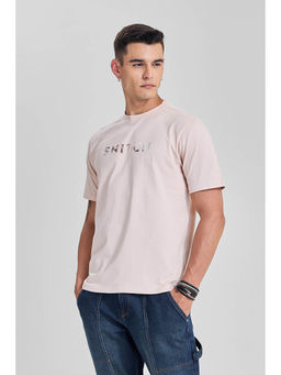 Snitch - Light Pink Half Sleeves Regular Casual T-Shirt for Men