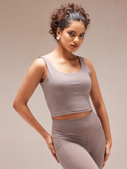 Cava Athleisure - Hazelnut Aerial Crop Tank Top