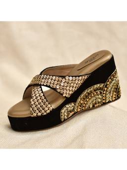 Around Always - Fiesta Black Wedges