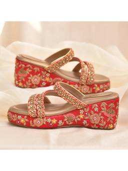 Around Always - Kashish Red Wedges