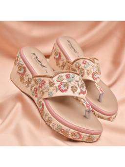 Around Always - Mahika Peach Wedges