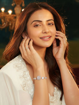 Accessher - Rose-Gold White Crystal Adjustable Bracelet