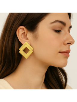 VIEN - Elegant Gold Plated Geometric Drop Earrings