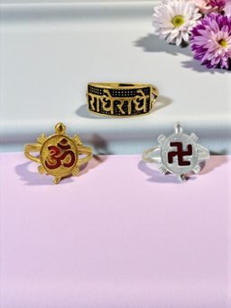 Accessher - Multi-Color Spiritual Rings (Pack of 3)
