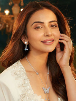 Accessher - Multi-Color Silver Butterfly Pendant Necklace with Earrings